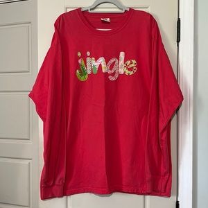 Comfort Colors size XL appliqué Christmas shirt